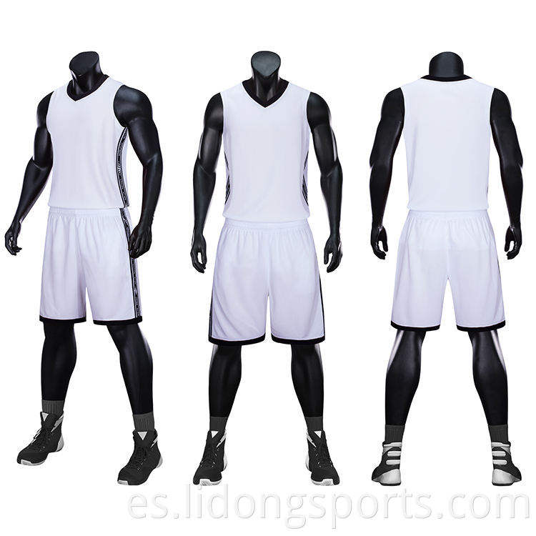 Jersey de manga corta OEM OEM Uniforme de baloncesto reversible en blanco Juego a la venta